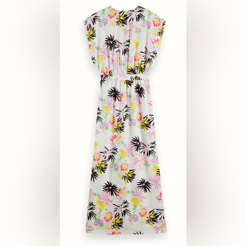 Scotch & Soda Printed V-Neck Maxi Dress-Size 34 (XS)